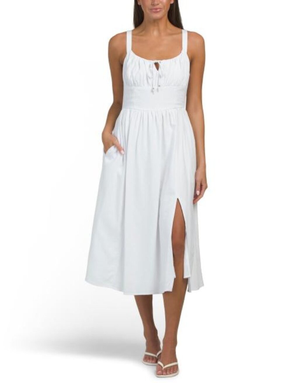 ELLEN TRACY Midi Dress With Shoulder Straps